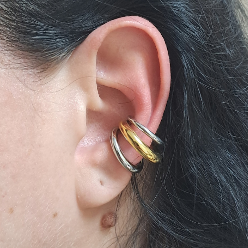Ear cuff Bicolor 3 anelli