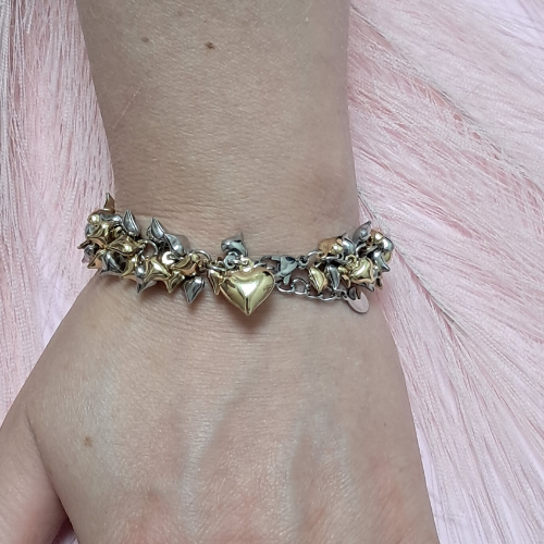 Bracciale Sonaglio Bicolor Cuoricini