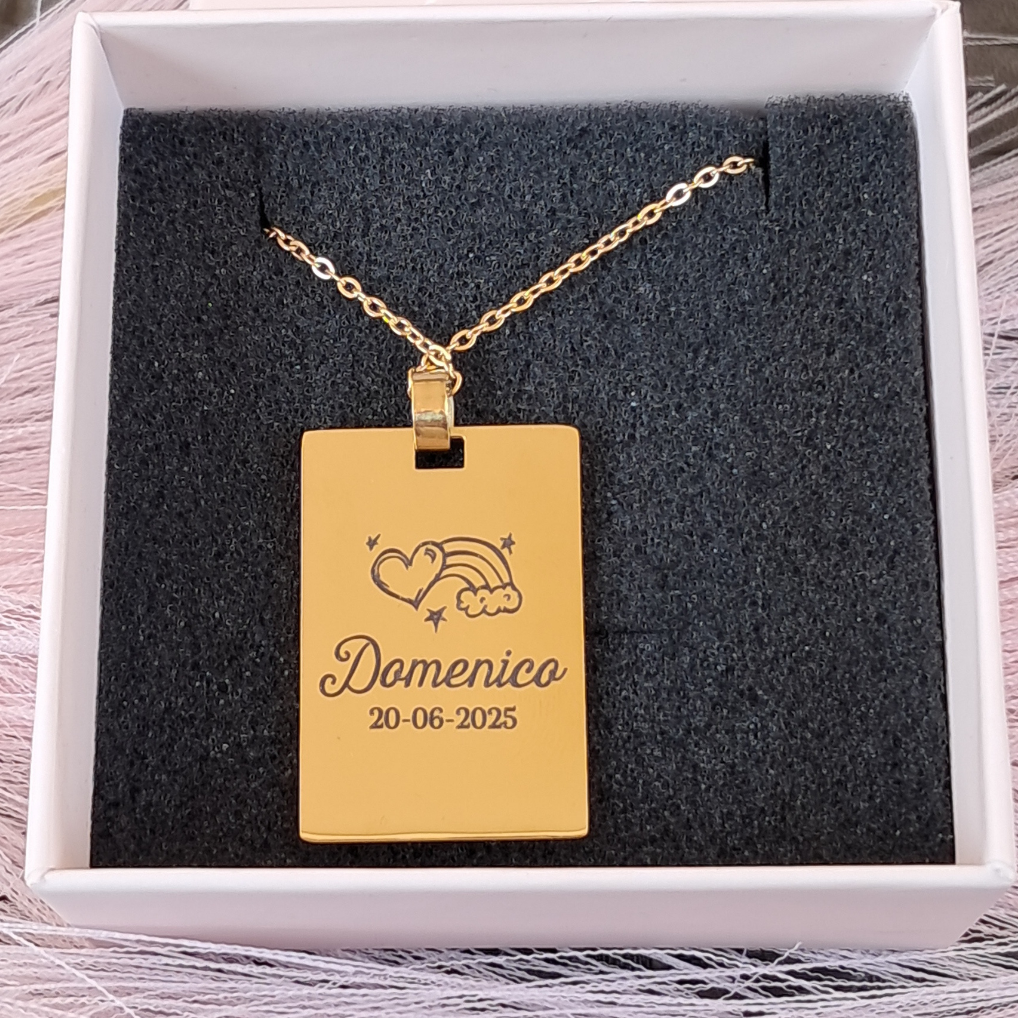 Collana Con Ciondolo Targhetta